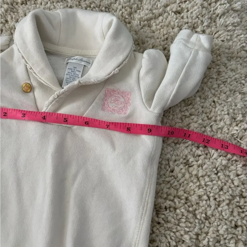 Ralph Lauren White Onesie Pink Logo 3 Months